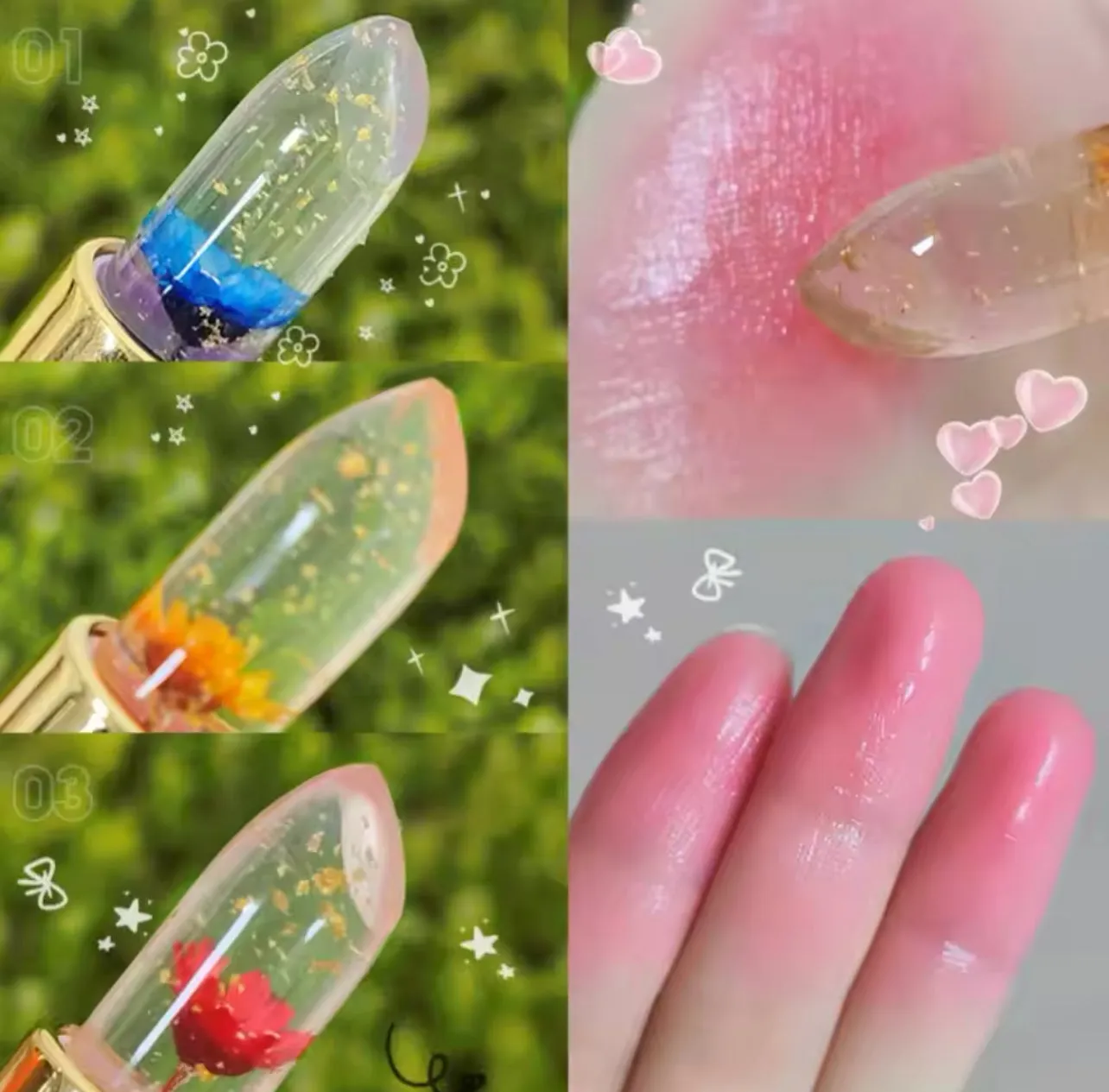 Moisturizing Flower Jelly Transparent Lipstick Color Changing Lipstick -35613