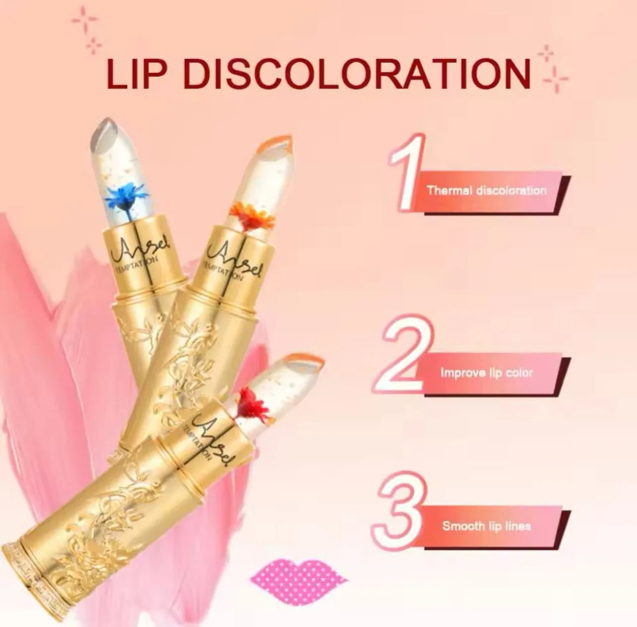 Moisturizing Flower Jelly Transparent Lipstick Color Changing Lipstick -35613