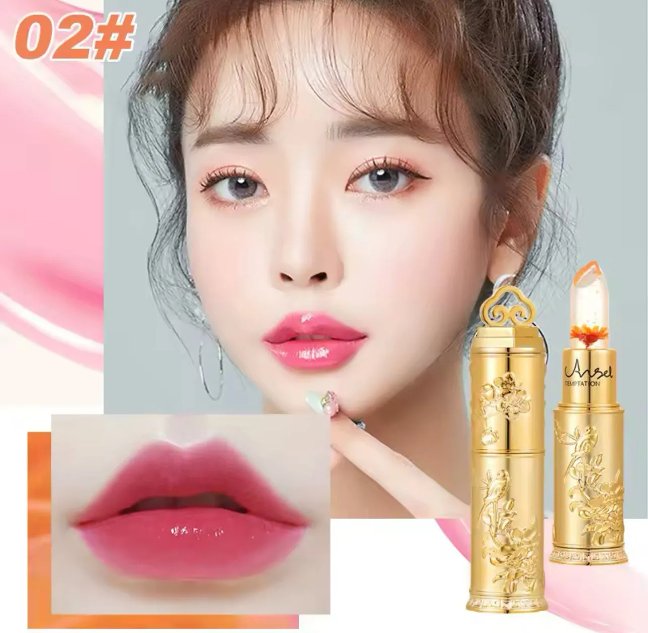 Moisturizing Flower Jelly Transparent Lipstick Color Changing Lipstick -35613