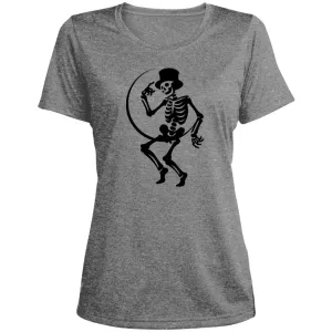 Moon and Skeleton -- CLOSEOUT -- Ladies' Heather Scoop Neck Performance Tee