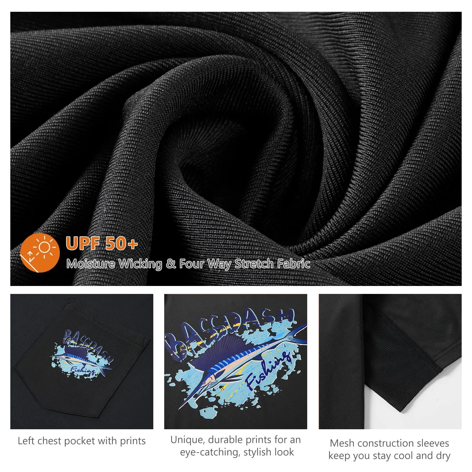 M’s UPF50  Graphic Short Sleeve Pocket Shirts FS46M