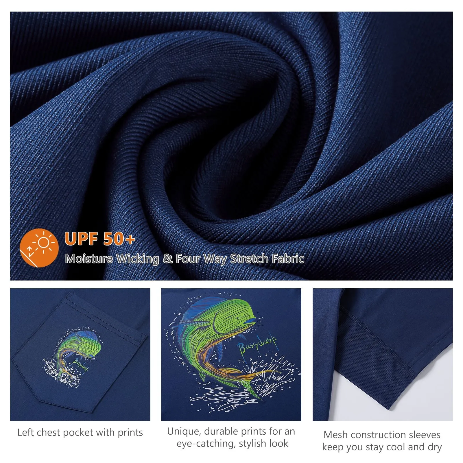 M’s UPF50  Graphic Short Sleeve Pocket Shirts FS46M