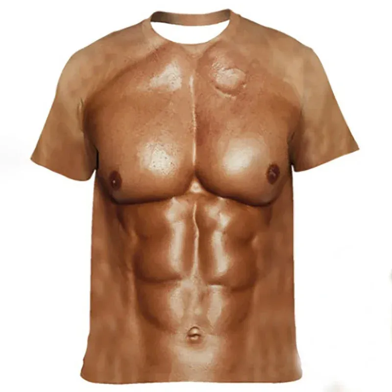 Muscle Simulation 3D Print T-Shirt | Summer Fashion Tee
