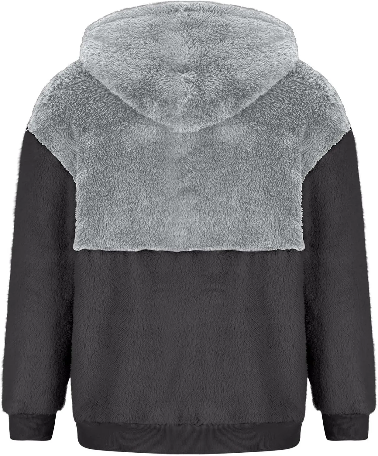 Muscularfit Mens Fuzzy Sherpa Jacket Fleece Long Sleeve Full-Zip Hooded Shirt Casual Warm Winter Jacket Coats Outdoor Fashion