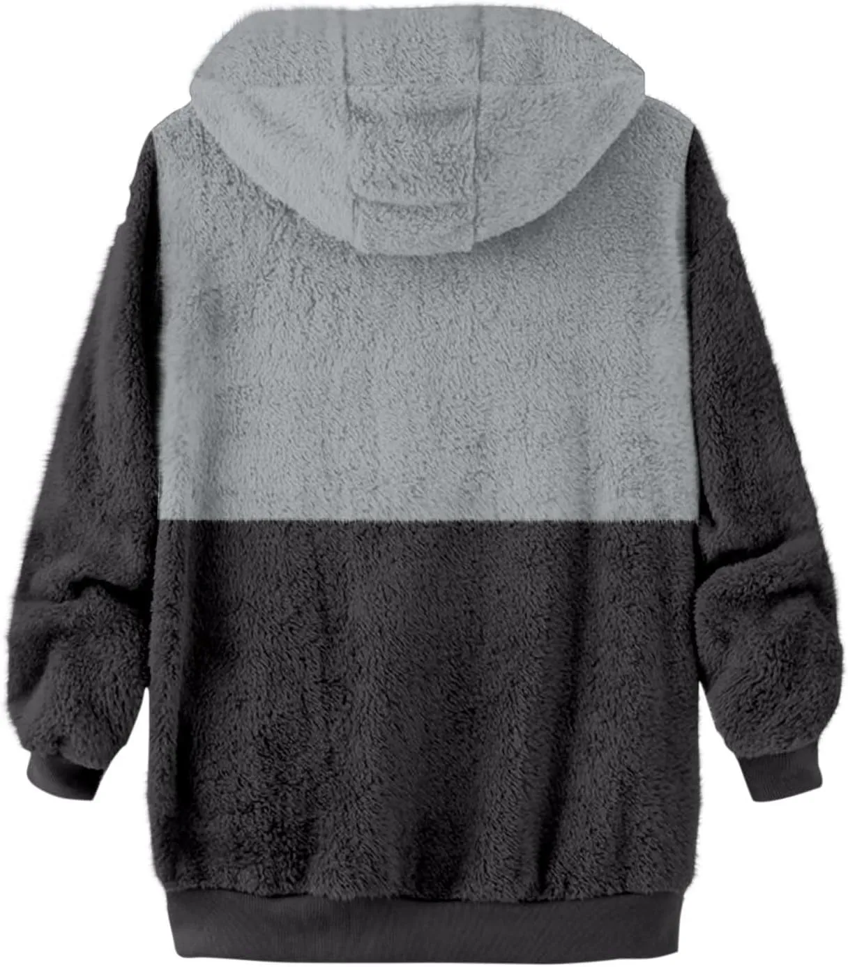 Muscularfit Mens Fuzzy Sherpa Jacket Fleece Long Sleeve Full-Zip Hooded Shirt Casual Warm Winter Jacket Coats Outdoor Fashion