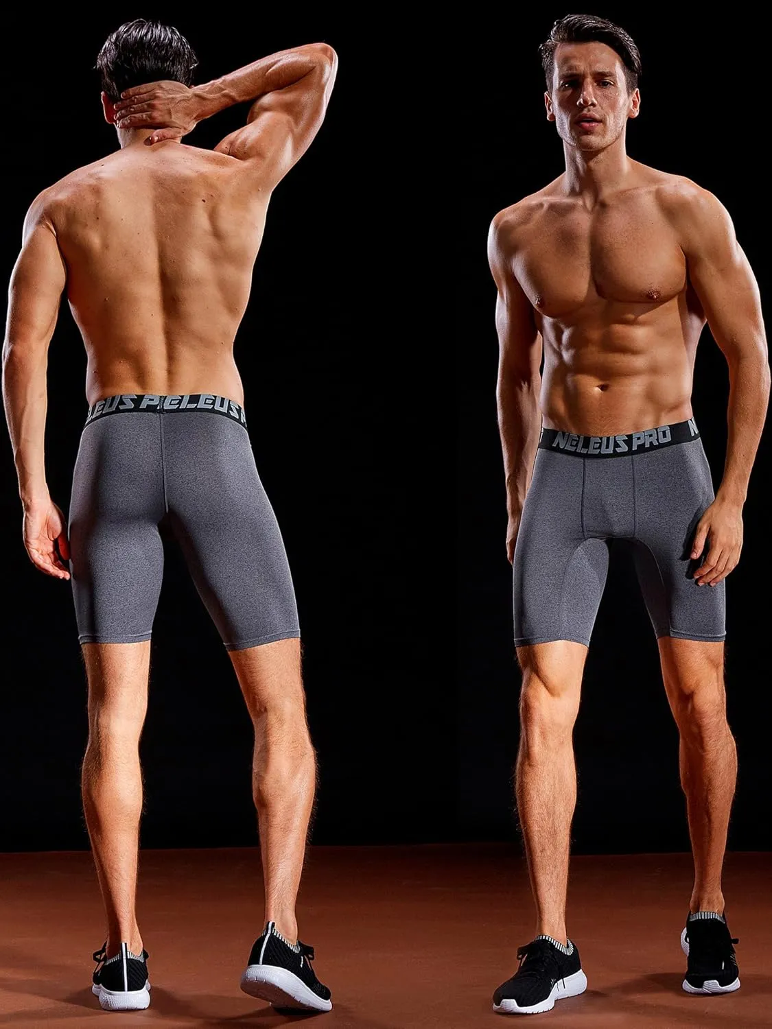 NELEUS Men's 3 Pack Performance Compression Shorts