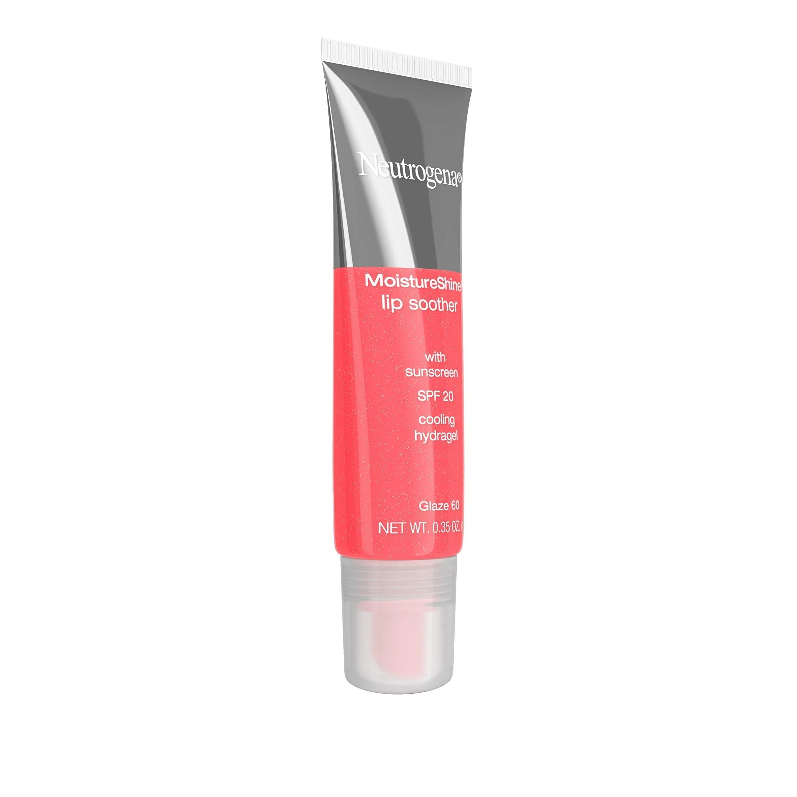Neutrogena MoistureShine Lip Soother Gloss with SPF 20 Sun Protection, High Gloss Tinted Lip Moisturizer with Hydrating Glycerin and Soothing Cucumber for Dry Lips, Glaze 60.35 oz