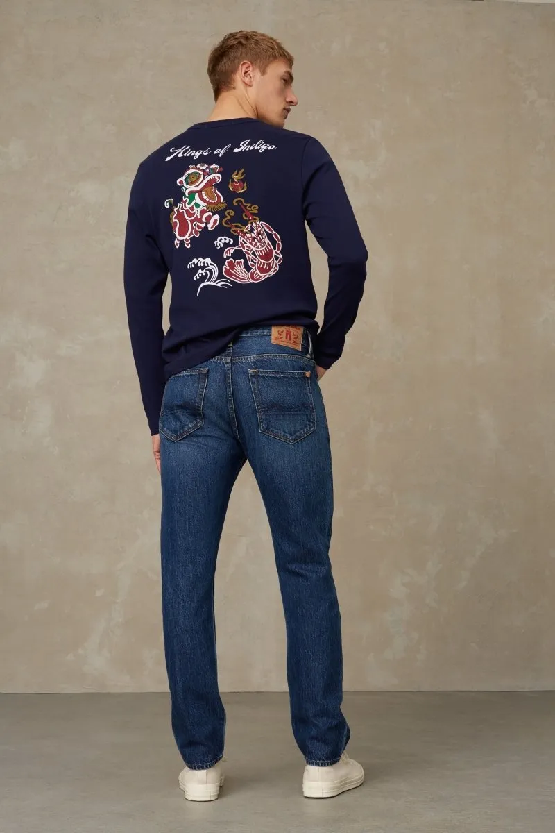 Nezer L/S T-Shirt | Navy Dragon