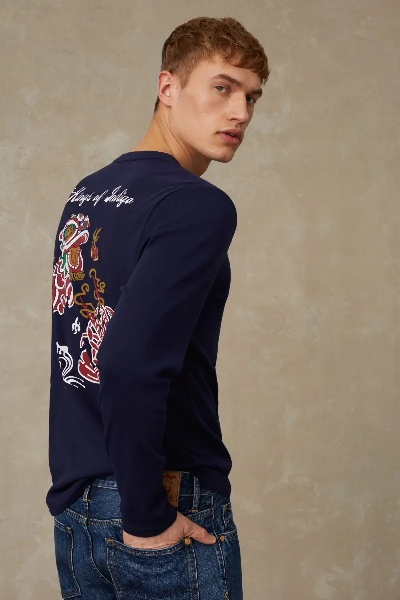Nezer L/S T-Shirt | Navy Dragon