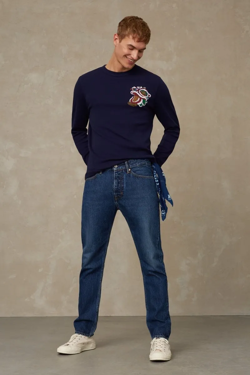 Nezer L/S T-Shirt | Navy Dragon