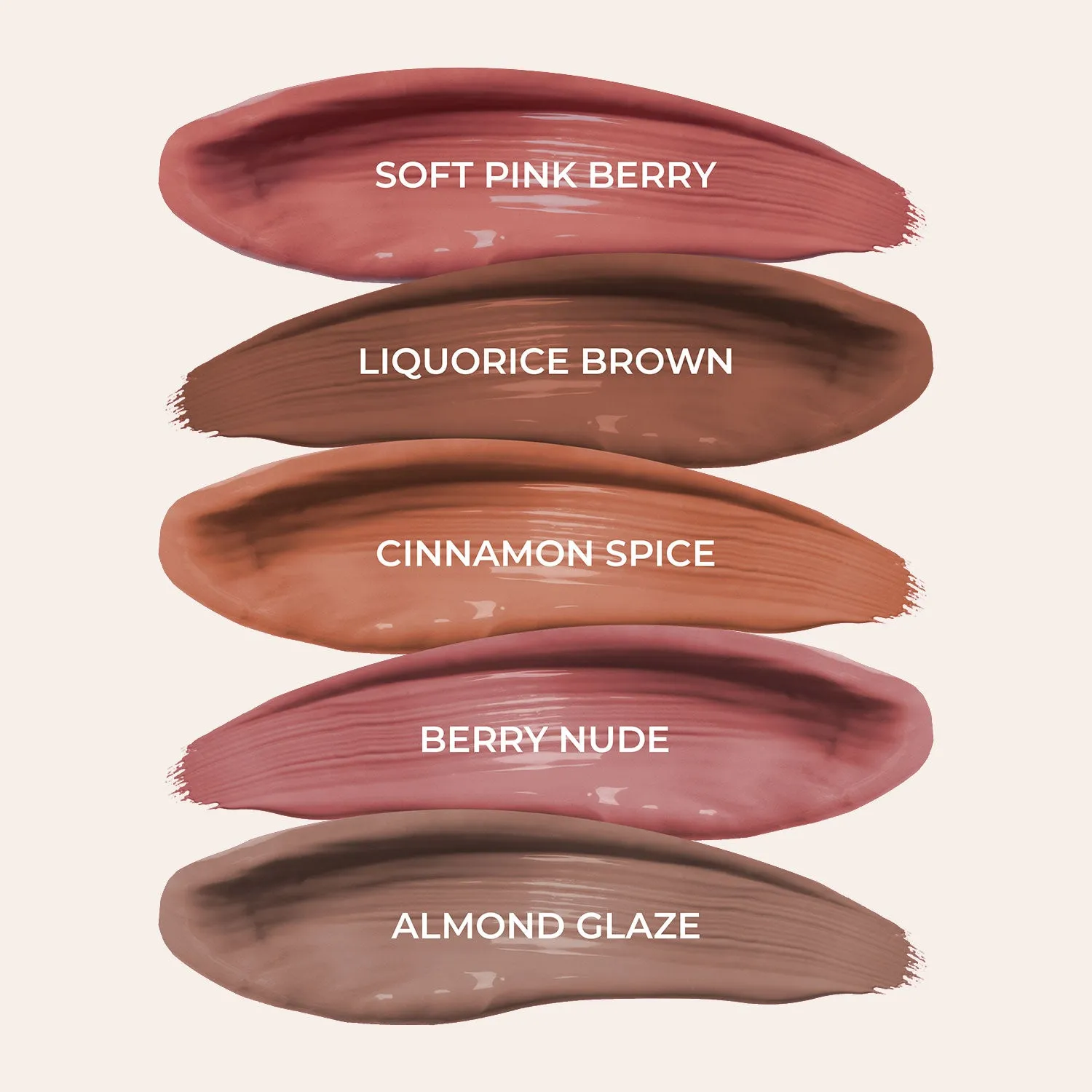 Nudes And Browns: Full-Size Herb Enriched Matte Liquid Lipstick Kit - Set of 5