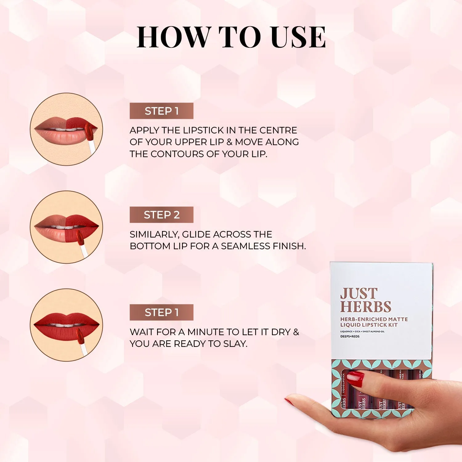 Nudes And Browns: Full-Size Herb Enriched Matte Liquid Lipstick Kit - Set of 5