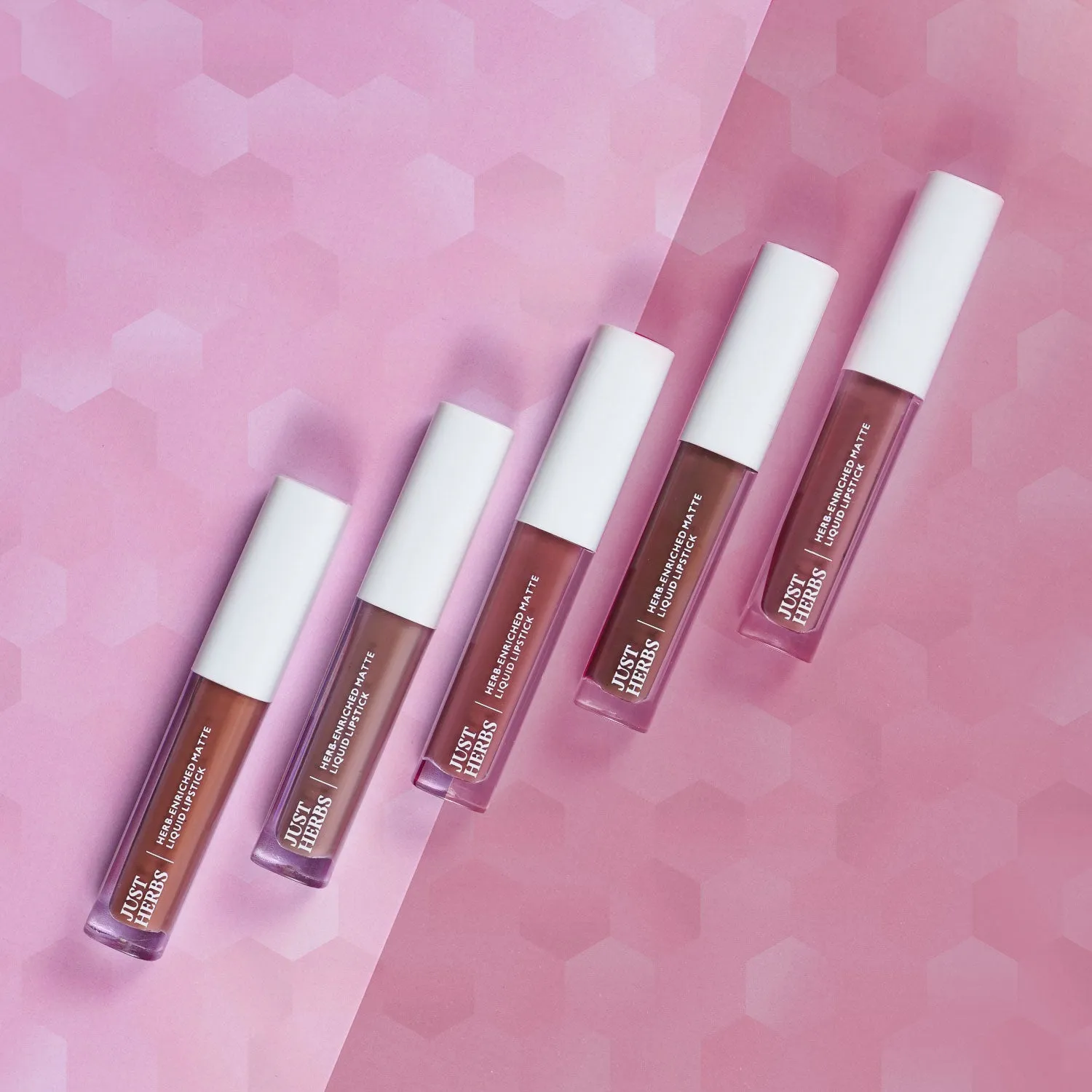 Nudes And Browns: Full-Size Herb Enriched Matte Liquid Lipstick Kit - Set of 5