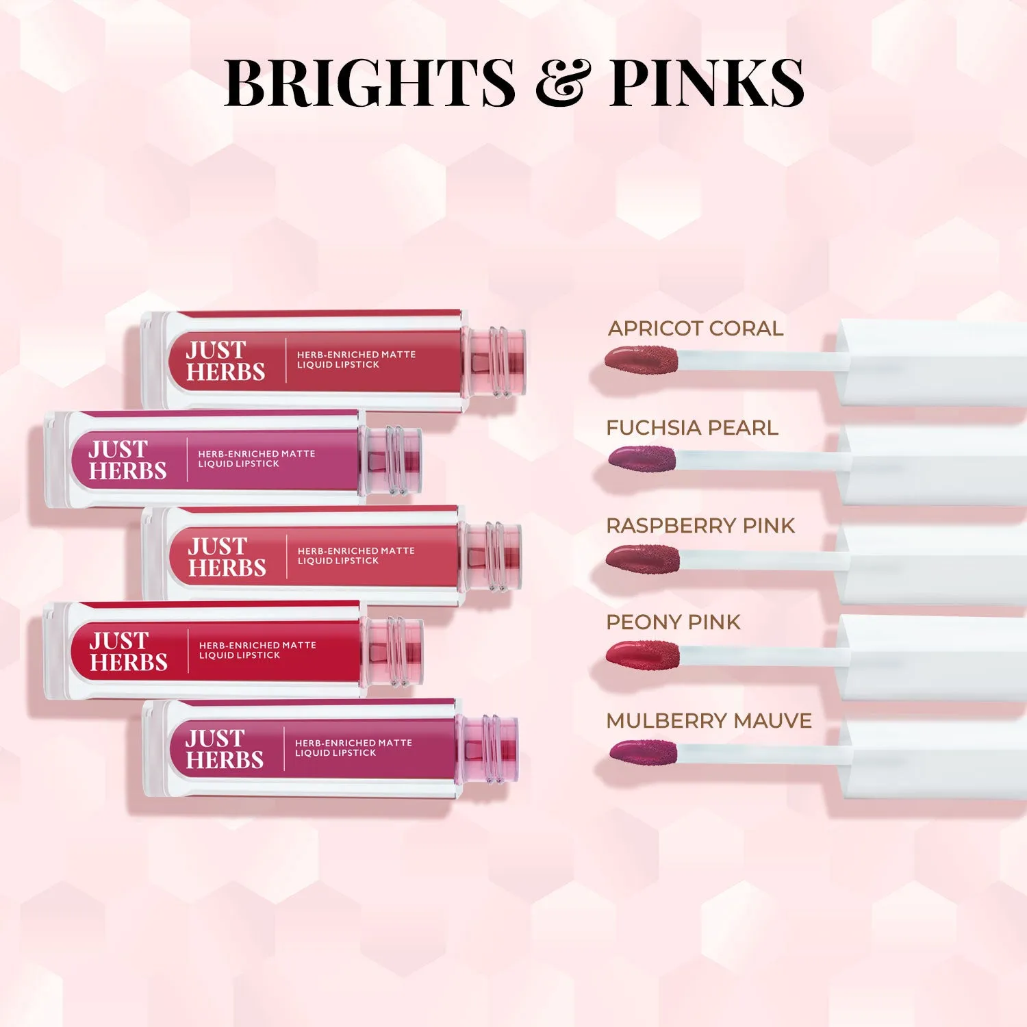 Nudes And Browns: Full-Size Herb Enriched Matte Liquid Lipstick Kit - Set of 5