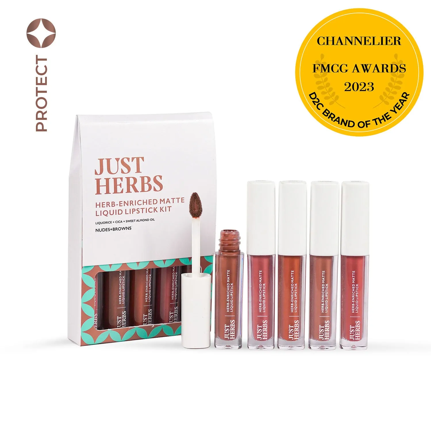 Nudes And Browns: Full-Size Herb Enriched Matte Liquid Lipstick Kit - Set of 5