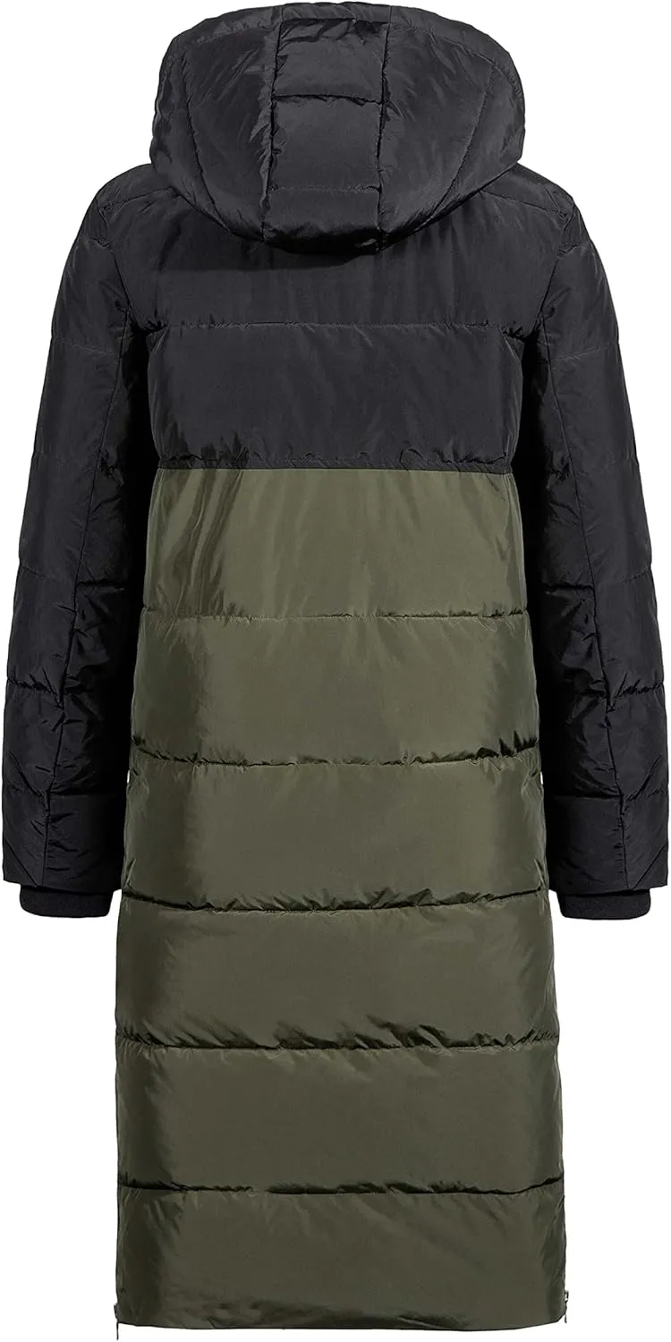 NUTEXROL Women's Winter Long Down Parka Jackets Warm Thickened Hooded Maxi Quilted Puffer Coat
