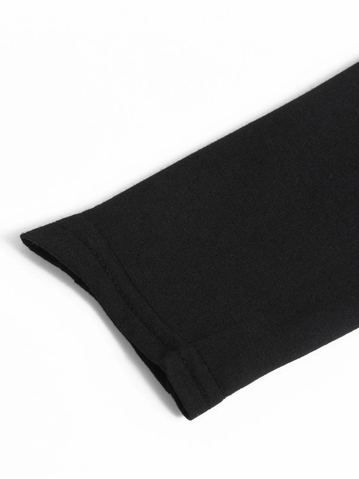 OEM ODM Tassel Long Sleeve Irregular Hem Black T-Shirts