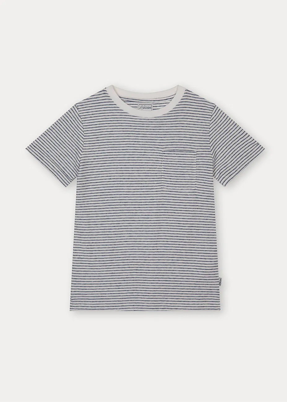 Off White Stripes Linen Cotton T-Shirt