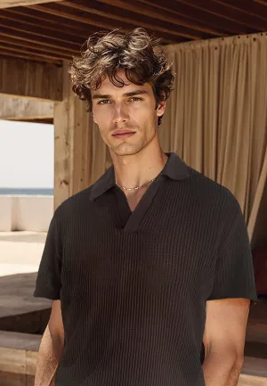 Oliver knitted polo - Dark Brown