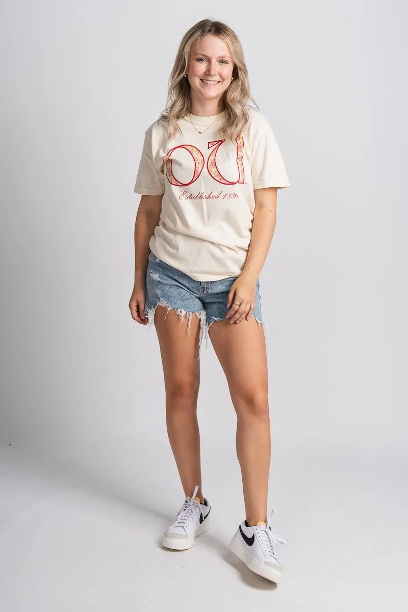 OU Sooners palace rose comfort color t-shirt natural