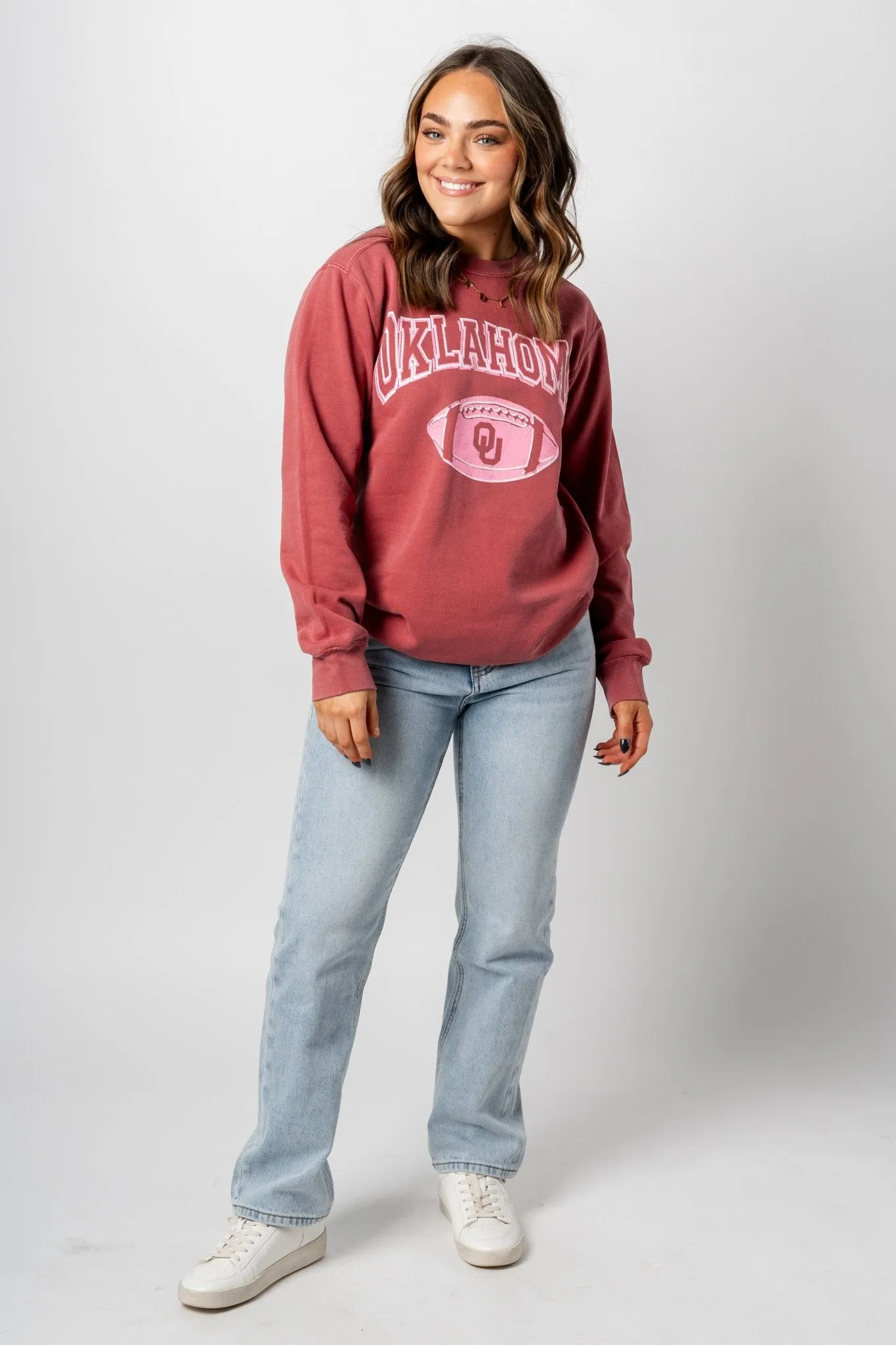 OU Wonka football comfort color sweatshirt crimson