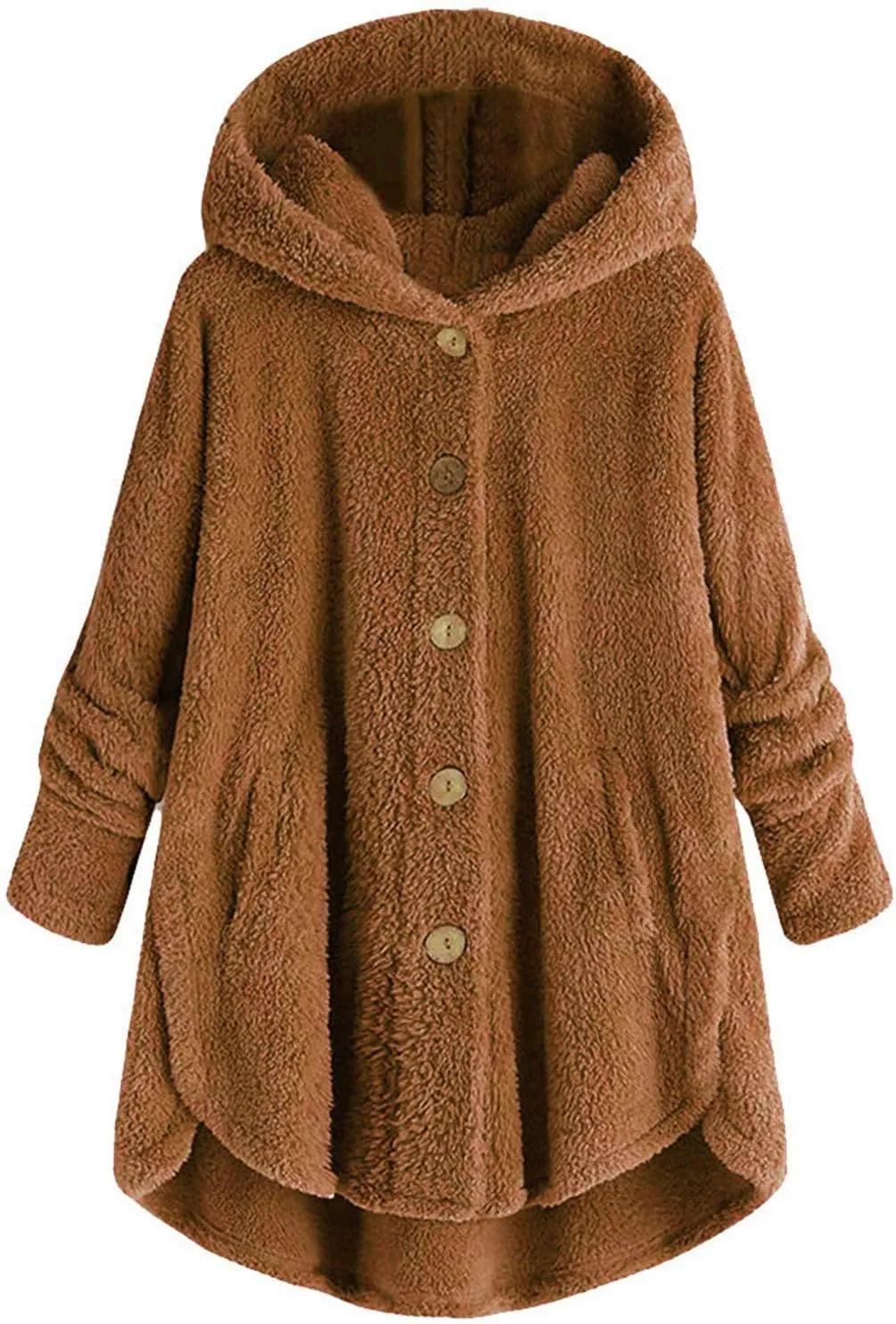 Outdoor Outerwear Long Hooded Button Sleeve Plus Size Women Women'S Coat with Hood Hiking Jacket Women Plus Size