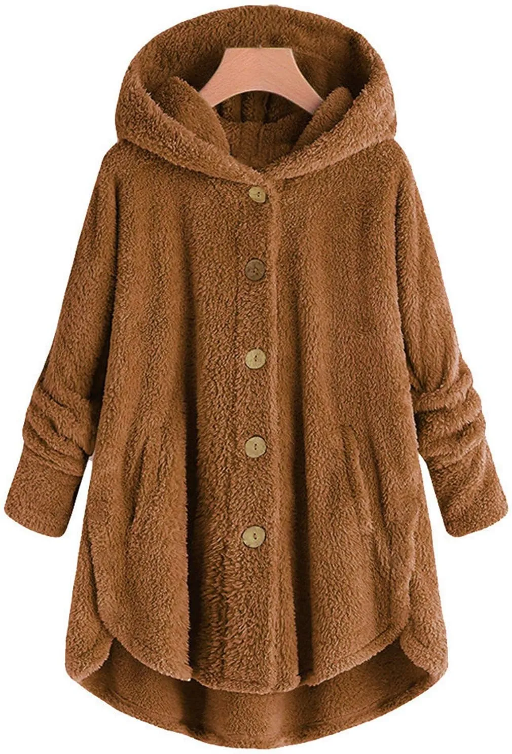 Outdoor Outerwear Long Hooded Button Sleeve Plus Size Women Women'S Coat with Hood Hiking Jacket Women Plus Size
