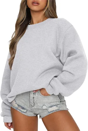 Oversized Sweatshirt for Women Fall Fashion 2024 Crewneck Pullover Tops Loose Casual Preppy Winter Clothes Outfits