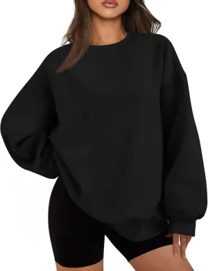 Oversized Sweatshirt for Women Y2K Crewneck Pullover Hoodie Lightweight Sweaters Fall Fashion for Women 2024
