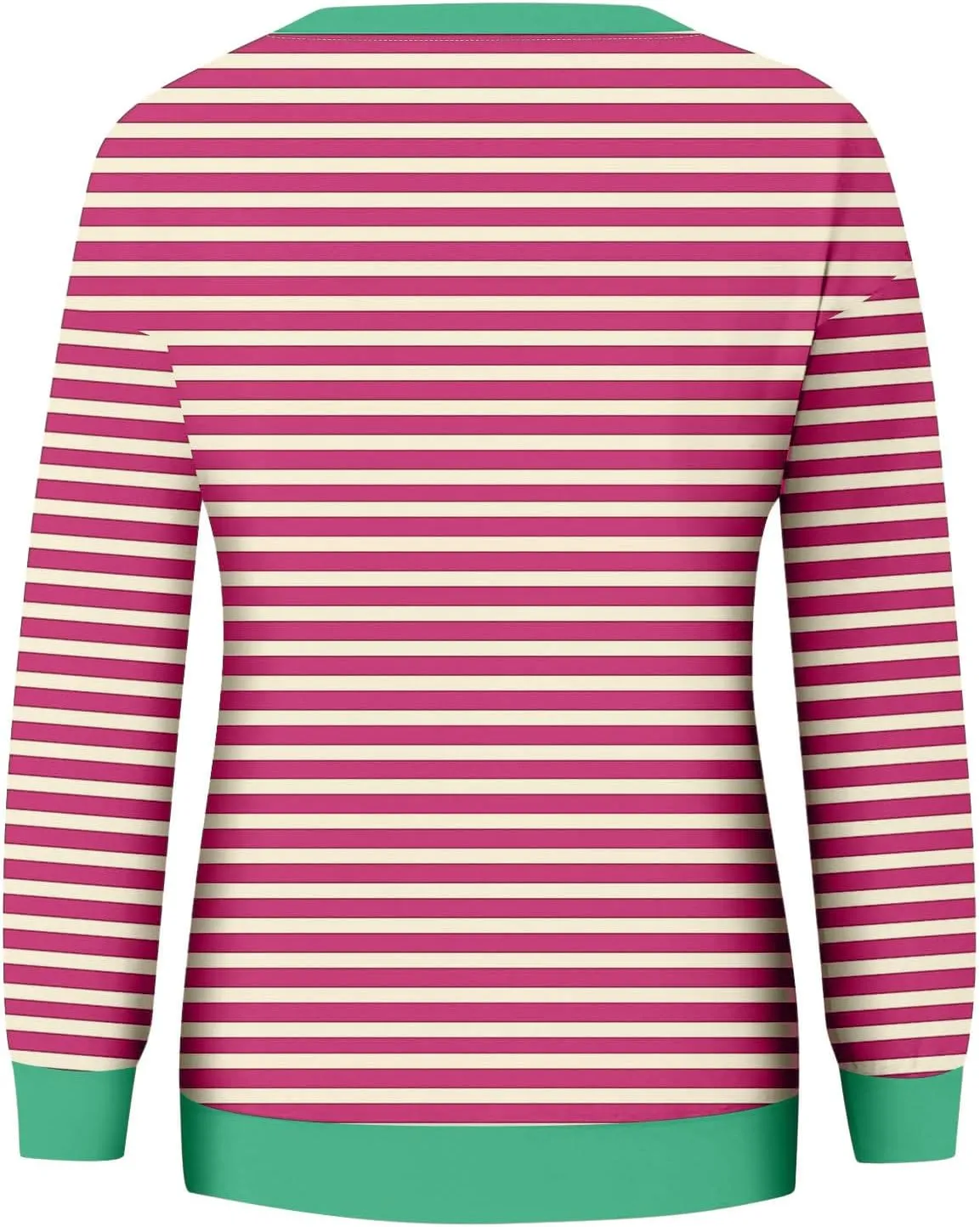 Oversized Sweatshirts for Women Loose Fit Long Sleeve Pullover Tops Striped No Hood Crewneck Casual Comfy Blouses