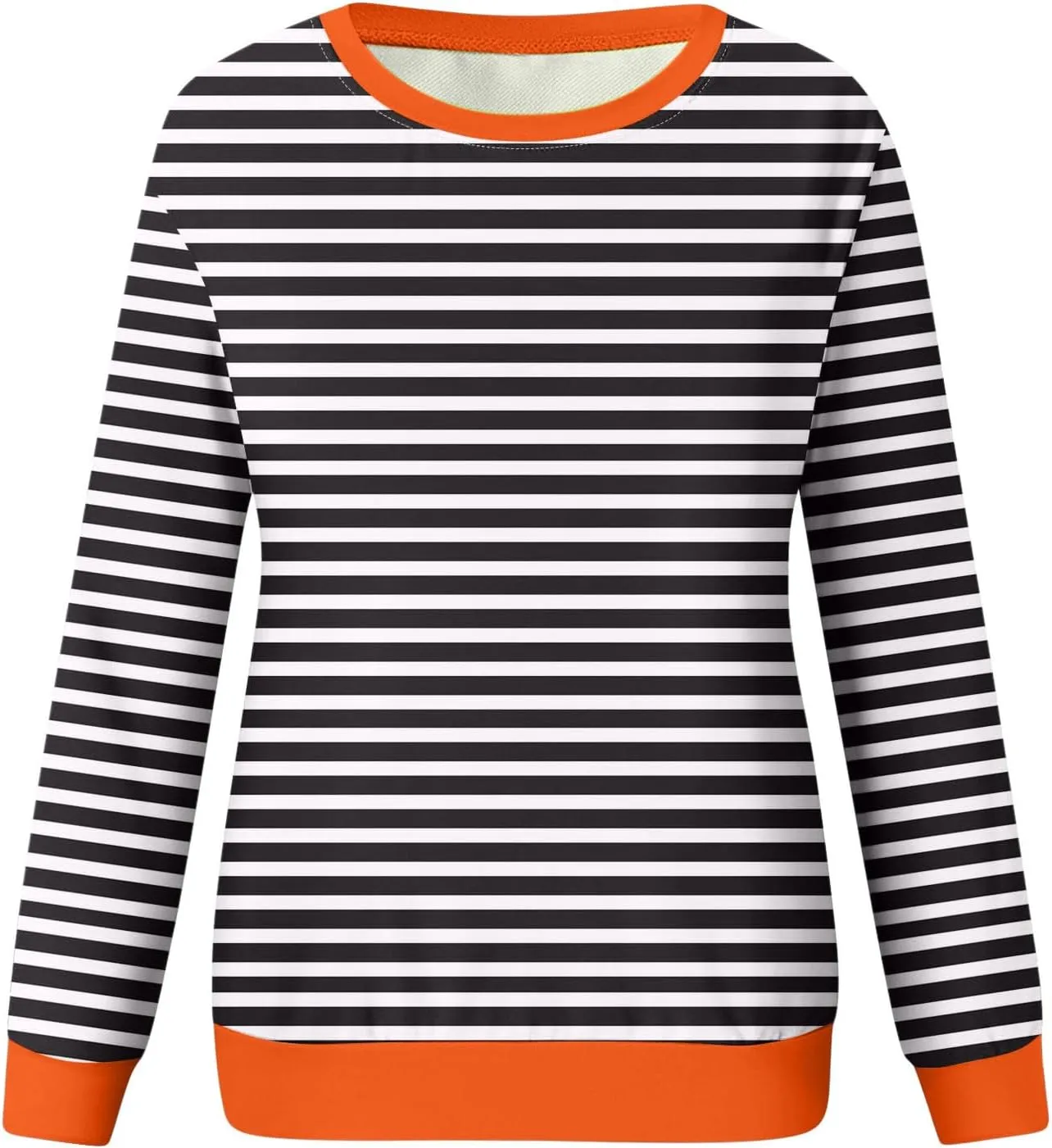 Oversized Sweatshirts for Women Loose Fit Long Sleeve Pullover Tops Striped No Hood Crewneck Casual Comfy Blouses