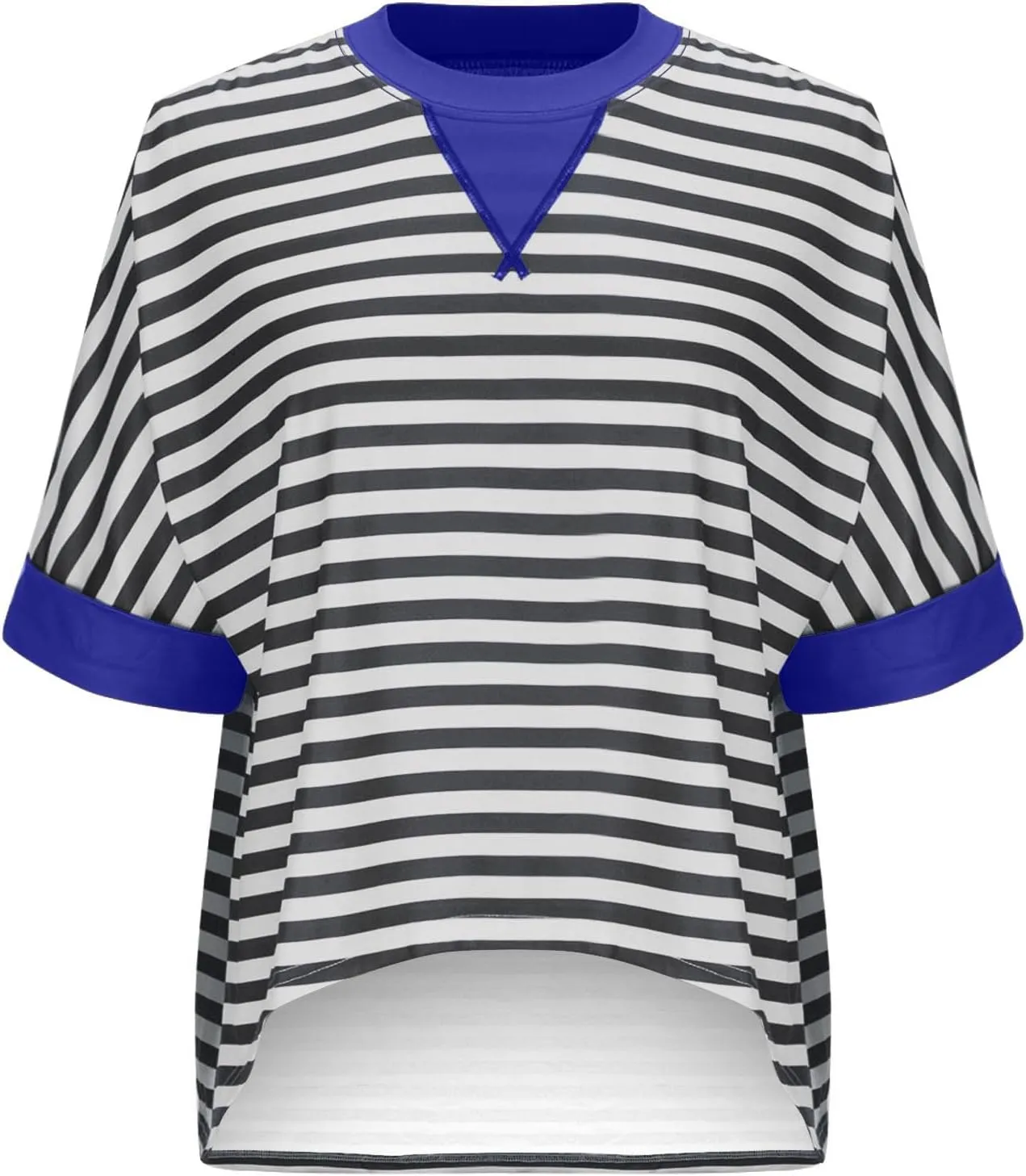 Oversized Tshirts for Women Crew Neck Striped Short Sleeve Blouses Casual Fashion Daily Womens Workout Tops