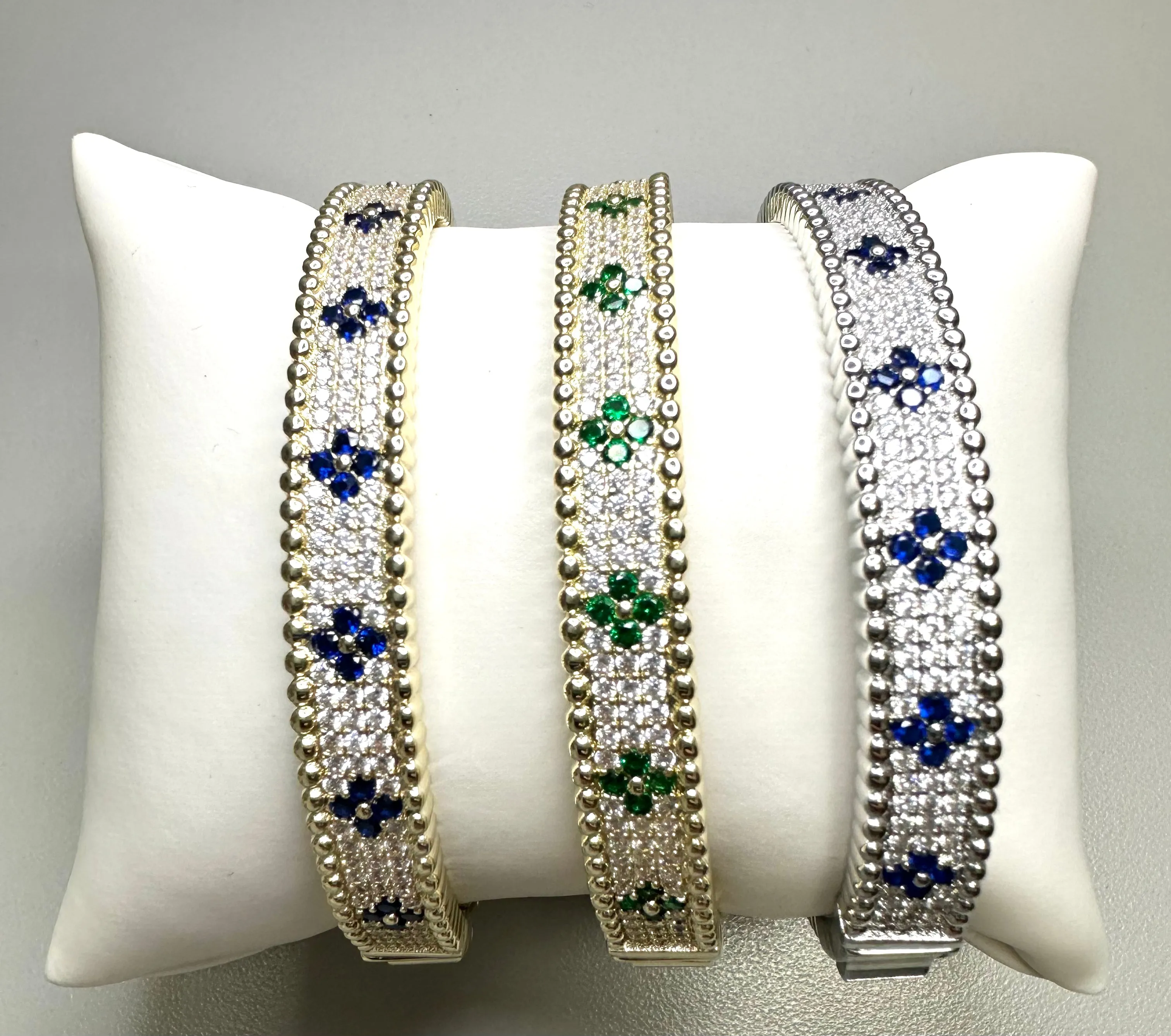 Pave Micro Bead Texture Bangle