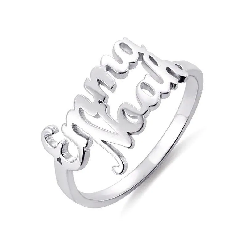 Personalize Two Names Ring