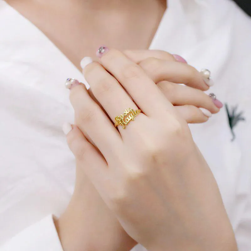 Personalize Two Names Ring