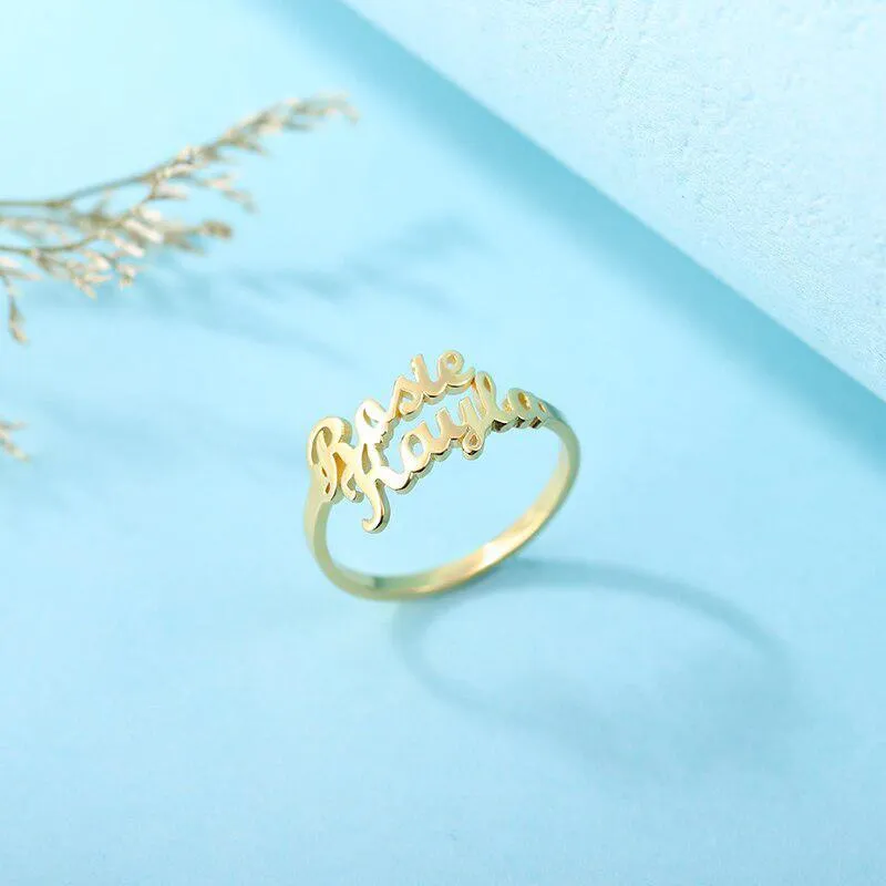 Personalize Two Names Ring