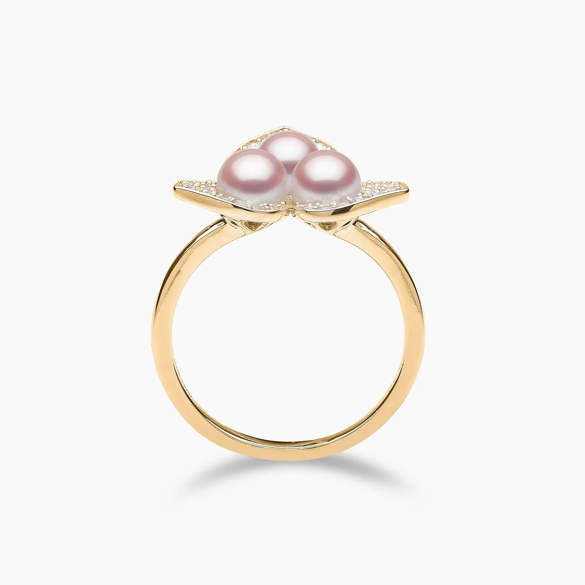 Petal 18K Gold Pearl and Diamond Blossom Ring
