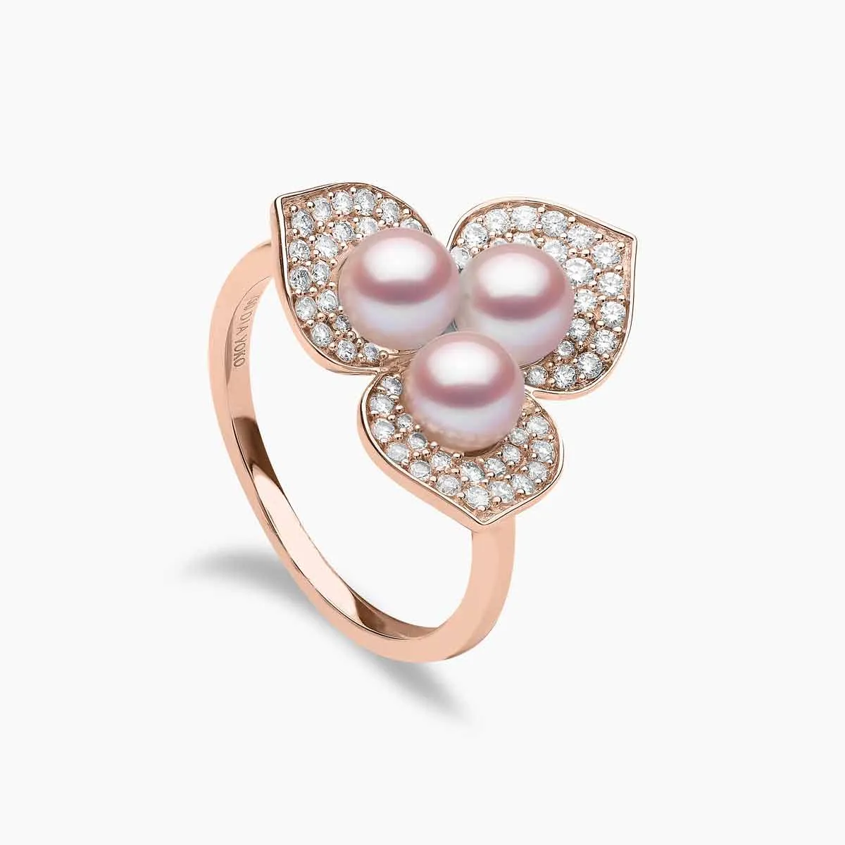 Petal 18K Gold Pearl and Diamond Blossom Ring