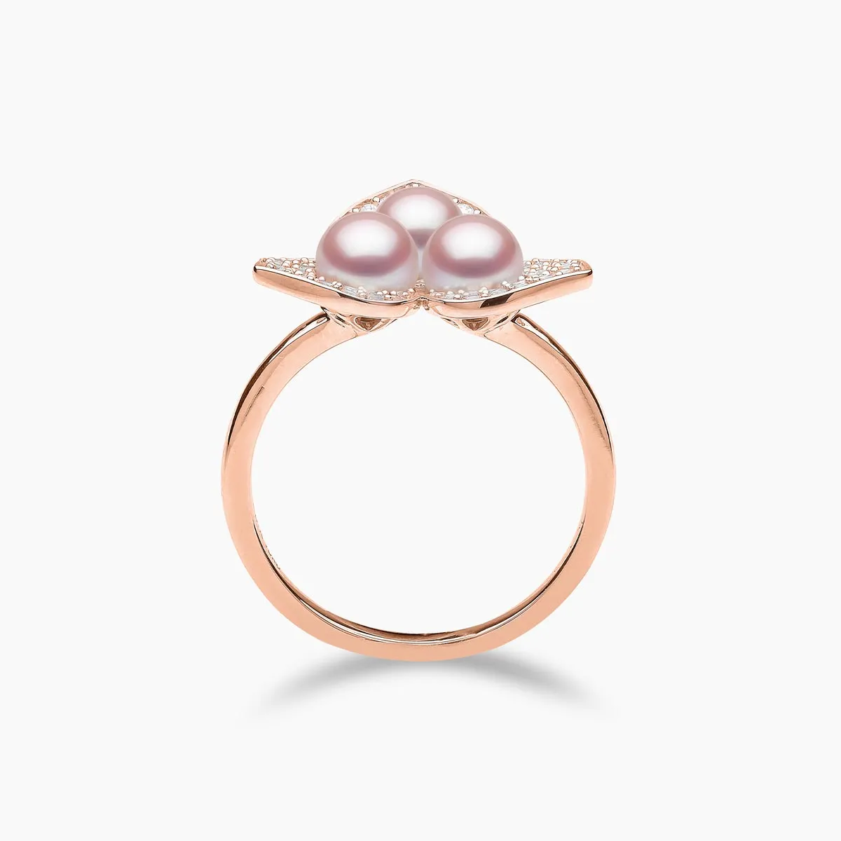 Petal 18K Gold Pearl and Diamond Blossom Ring