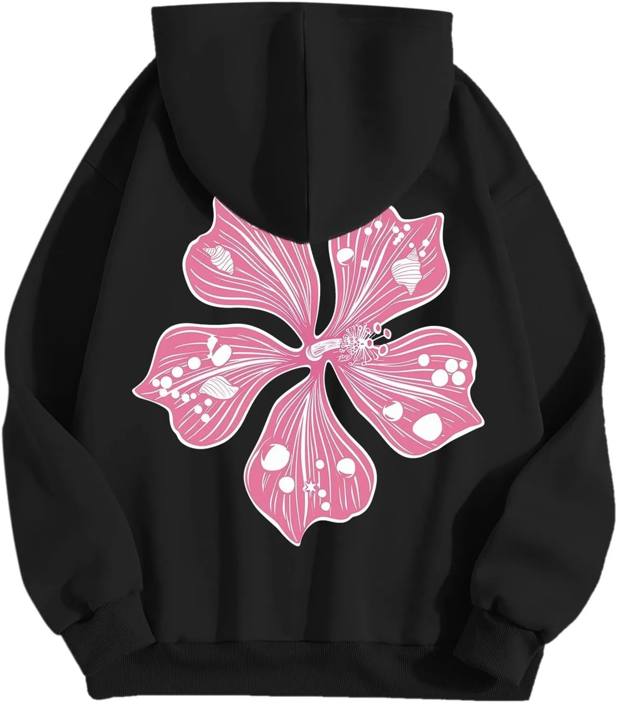Pink Puff Hoodie Graphic Hoodies For Teen Girls Cute Sweatshirt Oversized Pullover Long Sleeve Preppy Tops