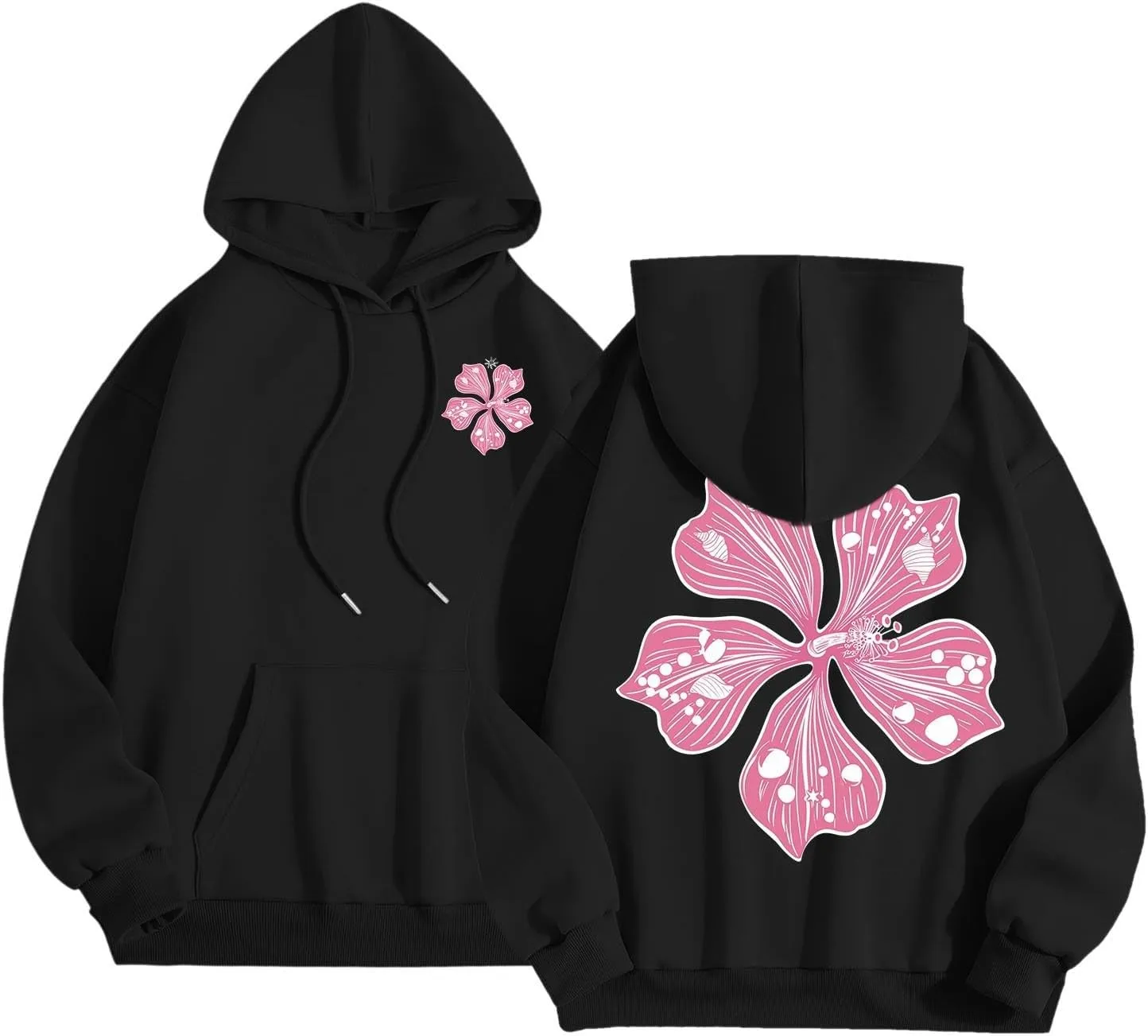 Pink Puff Hoodie Graphic Hoodies For Teen Girls Cute Sweatshirt Oversized Pullover Long Sleeve Preppy Tops
