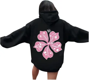 Pink Puff Hoodie Graphic Hoodies For Teen Girls Cute Sweatshirt Oversized Pullover Long Sleeve Preppy Tops