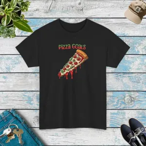 Pizza Goals Heavy Cotton Tee with Tear Away Label