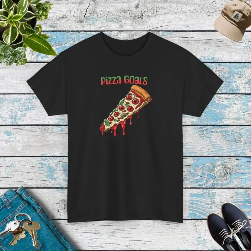 Pizza Goals Heavy Cotton Tee with Tear Away Label