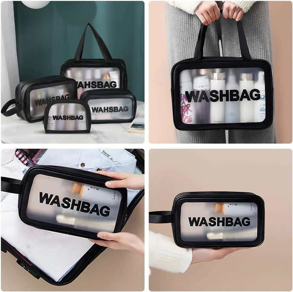 Portable Makeup Organizer Bag WASHBAG-Black Large