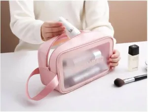 Portable Makeup Organizer Bag WASHBAG Pink Small