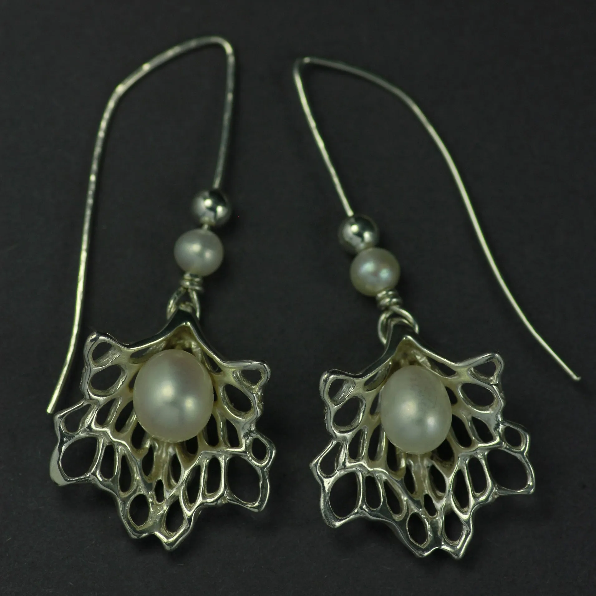 Pretty Petals & Pearls Drop Earrings