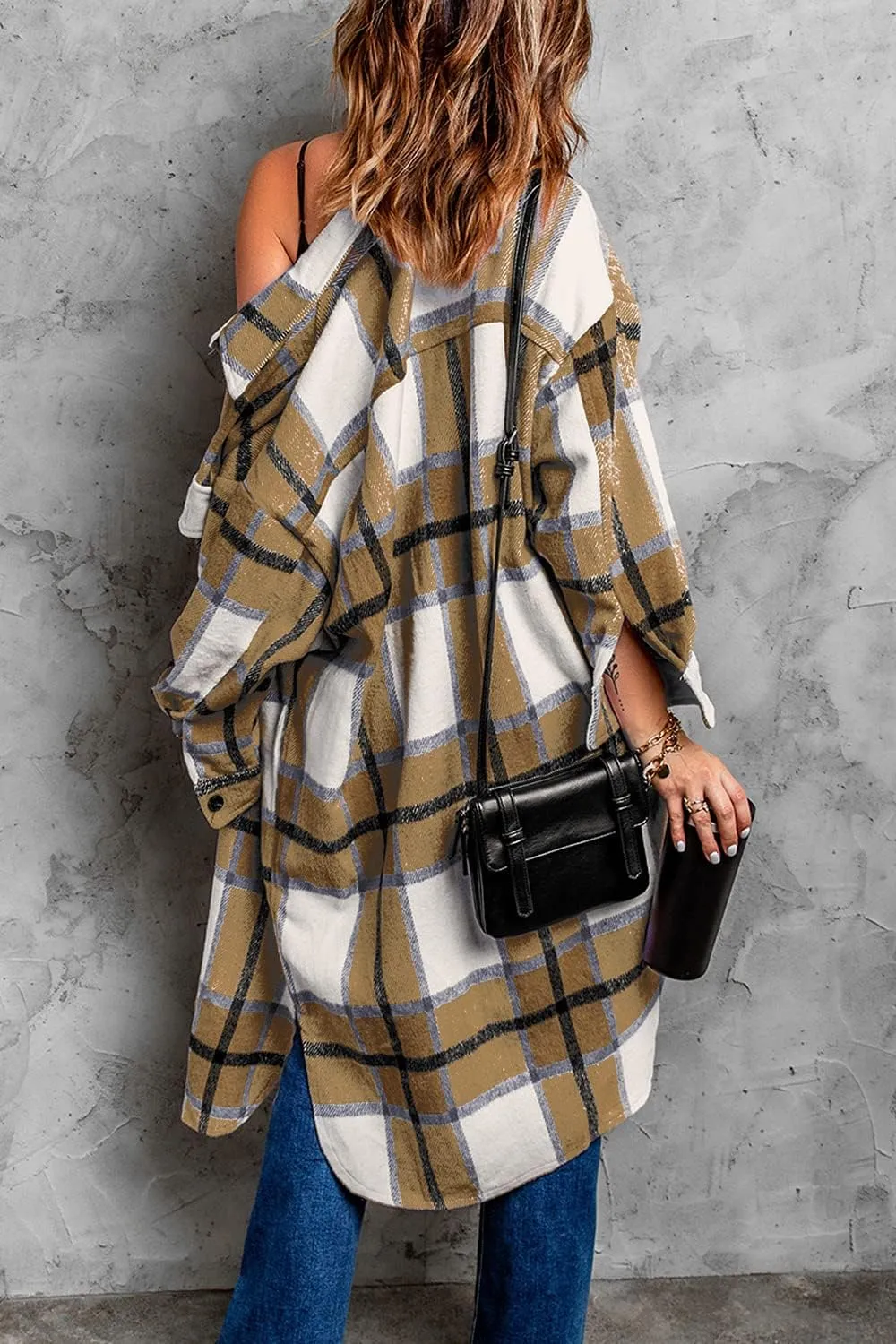 PRETTYGARDEN Women's 2025 Plaid Shacket Jacket Long Sleeve Button Down Shirts Fashion Winter Wool Coats