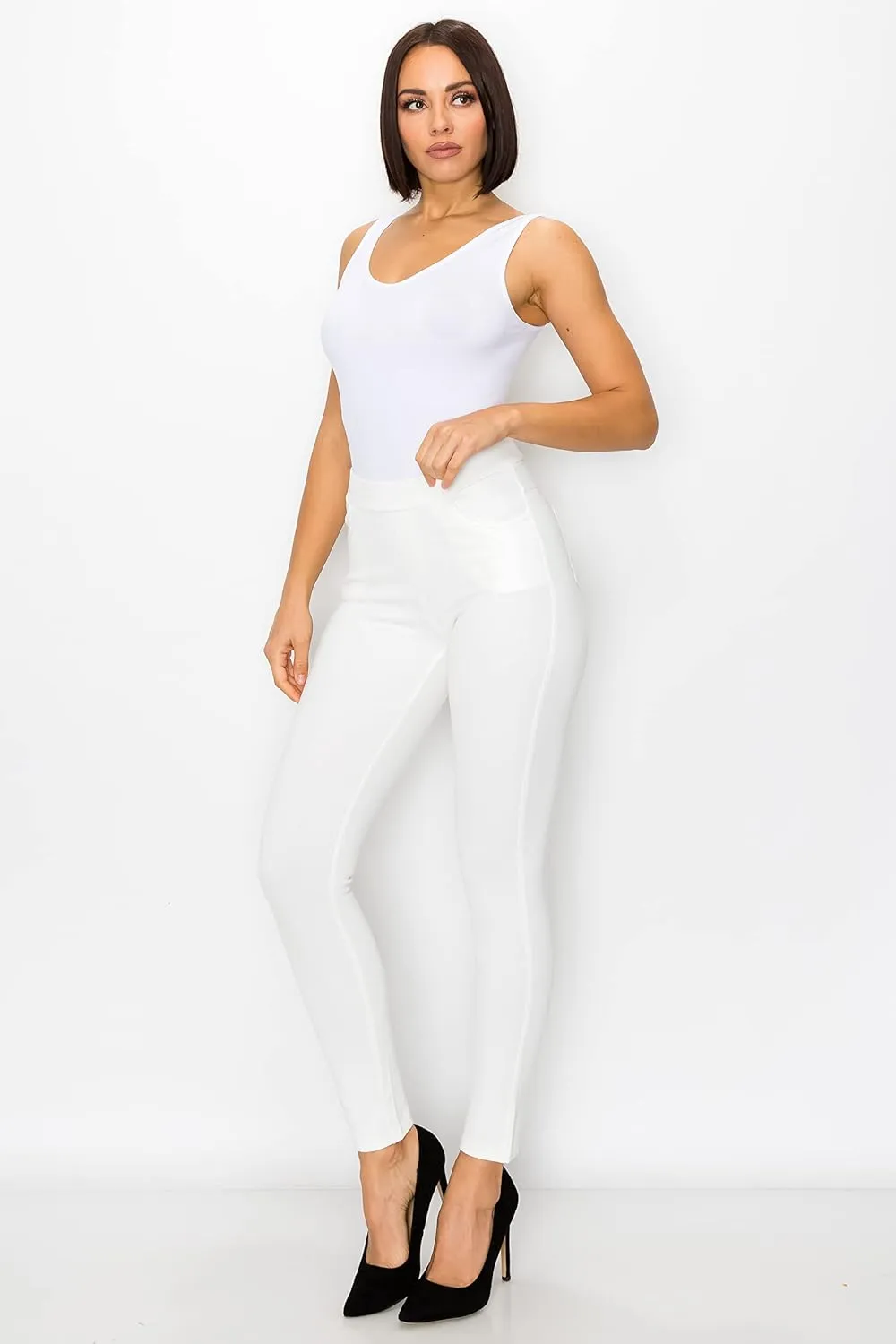 Prolific Health Women's Pull-On Ponte Pants  High Waist Slim or Flared Trousers with Tummy Control for Work or Casual Wear