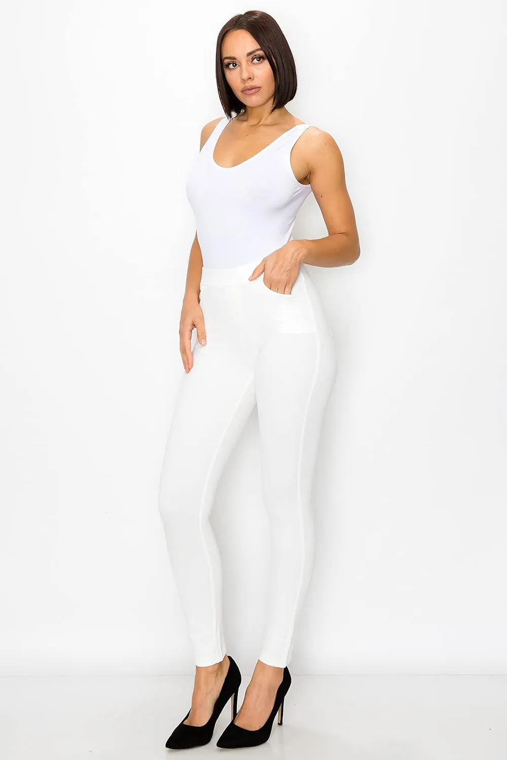 Prolific Health Women's Pull-On Ponte Pants  High Waist Slim or Flared Trousers with Tummy Control for Work or Casual Wear